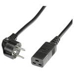 Roline 19.08.1552 Power Cable 2m Black Earthing Plug to IEC 320-C19 Socket