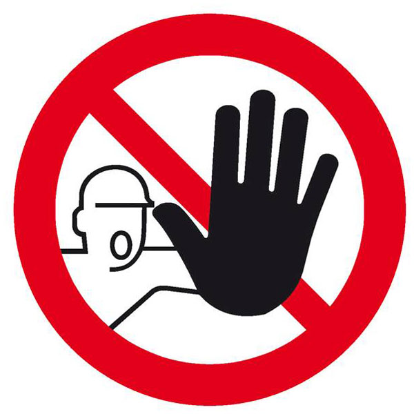 SafetyMarking 21.0832 Prohibition Sign 100mm No Unauthorised Entry