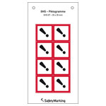SafetyMarking 30.B1037 Self-Adhesive Film 35x35mm GHS Symbols Pack of 8