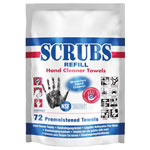 SCRUBS 042270 Hand Wipes 72 pieces cleans tough dirt dual texture no water