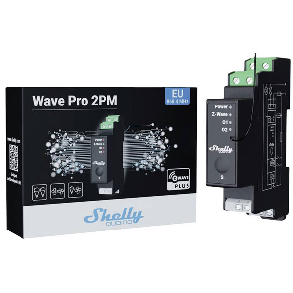 Shelly Shelly_W_Pro_2PM Smart Switch 2-Channel Z-Wave DIN Rail Rel...