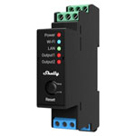 Shelly Shelly2ProPM Actuator Wi-Fi/Bluetooth 2-Channel DIN Rail Mount