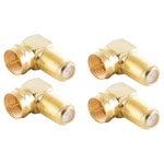 Shiverpeaks BS15-301714 BS15 F Adapter Angled Gold-Plated 4 Pack