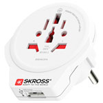 Skross 1500266 Travel Adapter World to Europe USB Charge Devices Easily