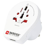 Skross 1500267 Travel Adapter World to UK USB Charge & Connect Globally
