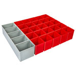 Sortimo 6000010085 iB 72 Tray 28-Piece for i-BOXX 72 25 A3 Red 1 I3 Grey
