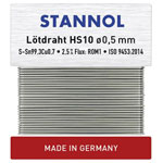 Stannol 508594 HS10 Solder Lead-Free Sn99.3Cu0.7 ROM1 10g 0.5mm