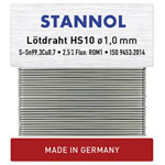 Stannol 508596 HS10 Lead-Free Solder Wire Sn993Cu07 ROM1 30g 1mm