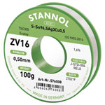Stannol 576008 ZV16 Solder Wire Lead-Free 100g 0.5mm Sn96.5Ag3Cu0.5 REL0