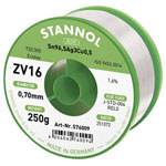 Stannol 576009 ZV16 No-Clean Lead-Free Solder Wire 250g 0.7mm