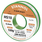 Stannol HS10 593001 Lead-Free Solder Sn99.3Cu0.7 0.3mm 100g Reel