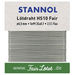 Stannol 599114 HS10Fair Solder Lead-Free Sn99.3Cu0.7 10g 0.5mm ROM1
