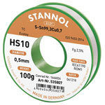 Stannol 631904 HS10 Solder 0.5mm Lead-Free Sn99.3Cu0.7 Reel 100g