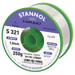 Stannol 631922 S321 Solder Lead-Free Sn99Cu0.7 1mm 250g Reel