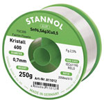 Stannol 811012 Kristall 600 Solder 0.7mm Lead-Free Sn96.5Ag3Cu0.5 250g