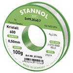 Stannol 811026 Kristall 600 Solder Lead-Free Sn99.3Cu0.7 100g 0.5mm