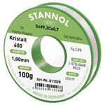 Stannol 811028 Kristall 600 Solder Lead-free Sn99.3Cu0.7 1mm 100g REL0