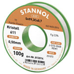 Stannol 813014 Kristall 611 Solder Lead-Free Sn99.3Cu0.7 0.5mm 100g