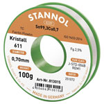 Stannol 813015 Kristall 611 Fairtin Lead-Free Solder Sn99.3Cu0.7 0.7mm 100g