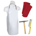 Toparc 070561 Welder Set: Apron Gloves Slag Hammer Brush