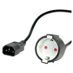 Value 19.99.1117 Adapter Cable Black 0.3m C13/C14 10A for UPS EU