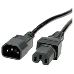 Value 19.99.1121 Appliances Cable Black 1m C14/C15 250V 10A PVC