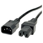 Value19991122 C13/C14 Cable 1.80m IEC320 C14/C15 250V AC 10A Black PVC