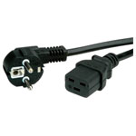 Value 19.99.1553 Power Cable Black 3m IEC320 C19 Socket with Plug