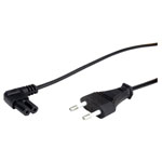 Value 19.99.2088 Current Cable 1.80m Black Euro Plug C7 2.5A 250VAC