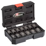 Vigor V5550S Kraft Bit Set 13-Piece 1/2 Hex Profile Phosphated Surface