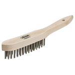 Vigor V6809-4 Wire Brush Beech Wood 4-Row Steel Bristles 0.30 mm