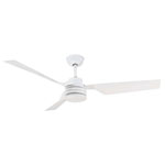 V-TAC 2866 VT-6552-3 Ceiling Fan 65W 132cm White with RF Remote Control