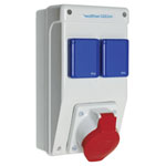 Walther Werke 6570105 CEE Power Distributor 16A, 2 Schuko, 5P, Up to 6qmm