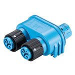 Wieland 46.030.1254.9 RST MINI Bullet Connector Splitter 2 Pins Light Blue
