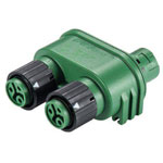 Wieland 46.030.1255.7 RST® MINI Bullet Connector Splitter 3-Pole Green