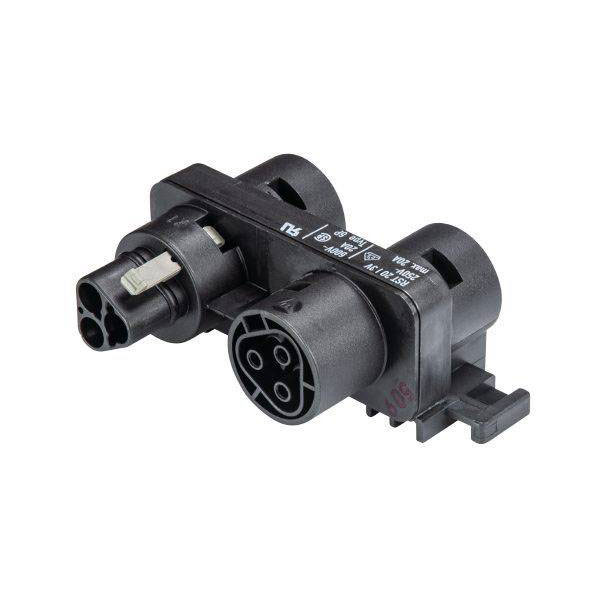Wieland 96.030.0153.1 RST® CLASSIC Splitter 250V/20A 3-pin Black