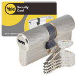 YALE Y002 05676 1000 Series Euro Cylinder, 40/40mm, Anti-Drill, 5 Keys