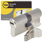 YALE Y002 08147 Euro Cylinder 45/45mm 6-Pin High Security with 5 Keys