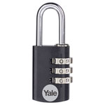 YALE YE3CB/20/121/1/BK Padlock 20mm Black Combination 1 Pc Secure