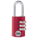 YALE YE3CB/20/121/1/CO Padlock Red Combination 20mm Secure 1 pc