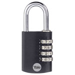 YALE YE3CB/38/131/1/BK Padlock 38mm Black Combination Secure Lock