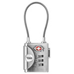 YALE YTP3/32/350/1 TSA Padlock 32mm, Silver, 3-Digit, Wire Shackle