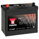 Yuasa YBX3057 Car Battery 45Ah T1/T3 Pin Type 1 piece
