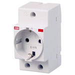 ABB 2CSM210000R0721 DIN Rail Mains Socket 230V 16A 2-Pin+PE Grey