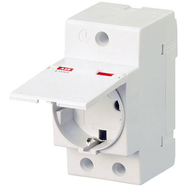 ABB 2CSM211000R0721 DIN Rail Mains Socket with Cover, Grey, 1 pc