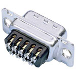 Amphenol 77D E09S ST D-Sub Receptacle 9 Pins 180° Simple Screw Connect