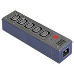 Bulgin PXD301/550/01/1 IEC Adapter C14 Plug to 5x C13 Sockets, Black
