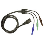 Cliff CIH29920 Safety Test Lead 4mm Plug IEC C13 Socket 1.50m Blue/Green/Brown