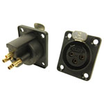 Cliff CP30080 XLR Connector Sleeve Socket 3 Pins Black 1 pc