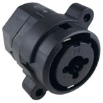 Cliff FC2440 XLR Connector Vertical Socket 3-Pin Black 6.35 mm Stereo Plug